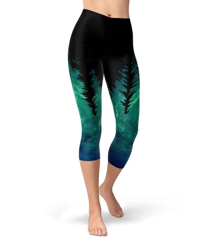 green yoga leggings