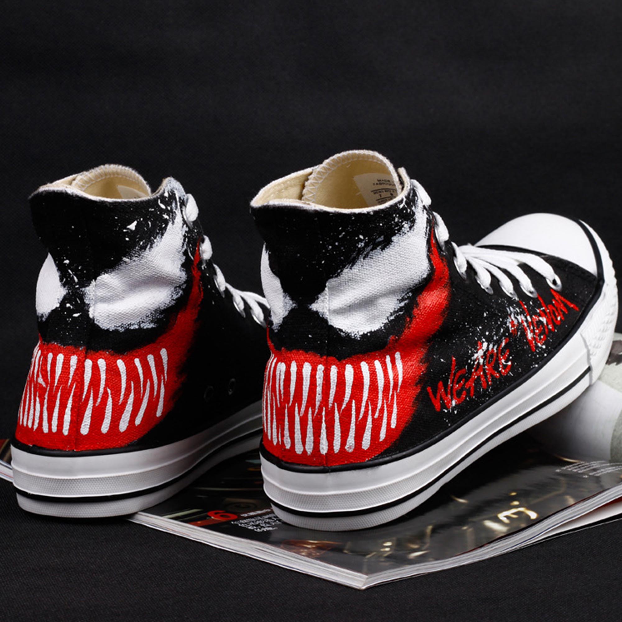 Venom canvas shoes, men and women graffiti hand-painted shoes - S-VN01 ...
