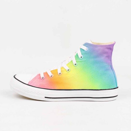 pastel rainbow slip on sneakers