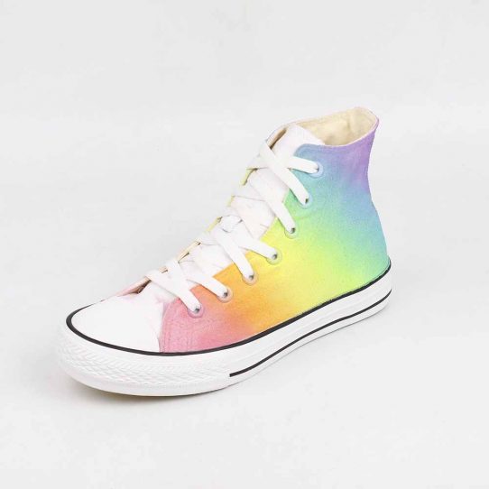 pastel rainbow slip on sneakers