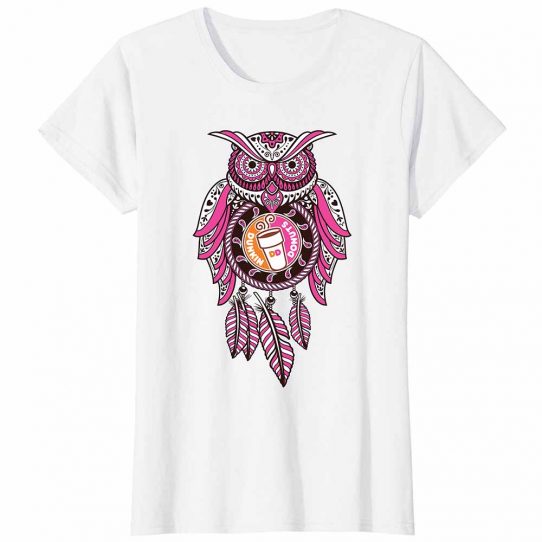 Owl Dunkin Ladies T-Shirt White