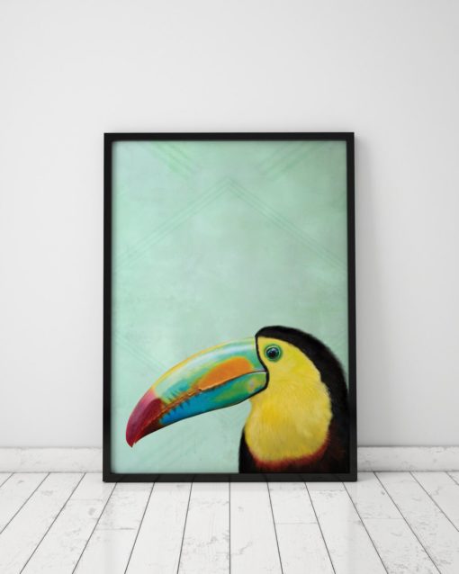 Tropical Print Large Prints Tucan Giclee Print Tropical Art Print Large Poster Boho Decor Wall Decor Parrot Tropical Decor Tropical Birds