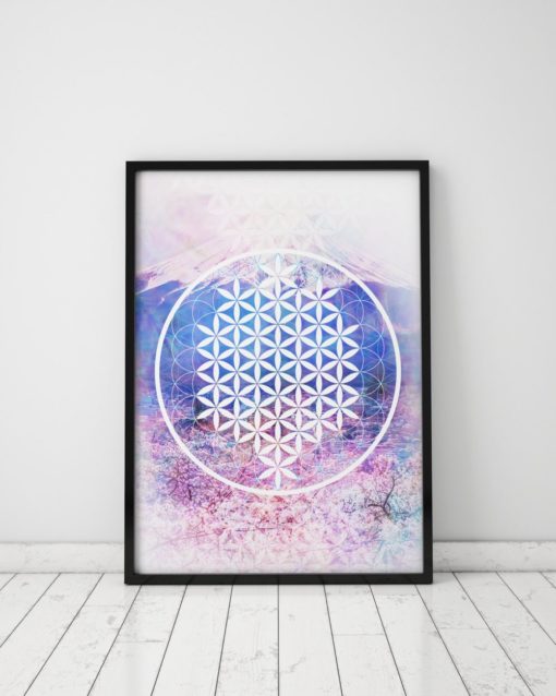 Sacred Geometry Art Spiritual Wall Art Yoga Poster Flower Of Life Wall Art Yoga Gifts Spiritual Gifts Spiritual Art Yoga Print Spirituality