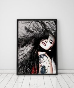 Comic Poster Sexy Poster Black Raven Art Print Pastel Goth Decor Comic Print Sexy Gothic Wall Decor Cool Posters Witchy Decor Sexy Wall Art