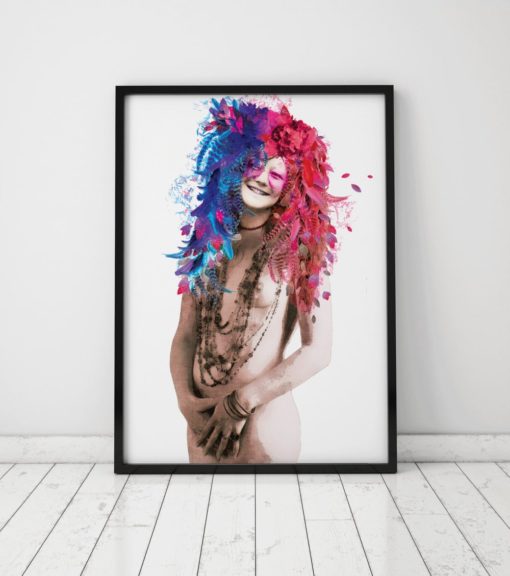 Janis Joplin Poster Seventies Janis Joplin Print Hippie Wall Art Hippie Wall Decor Janis Joplin Nude Sixties