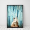 Wolf Poster Night Sky Print Wolf Print Teen Boy Wall Art Wolf And Moon Blue Wall Art Wolf Art Print Blue Prints Night Sky Art Teen Room