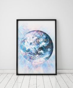 Wall Art Large Poster Earth Print Blue Wall Art Poster Earth Art Blue Prints Earth Day Spiritual Art Blue Art Spiritual Gifts Ethereal Art