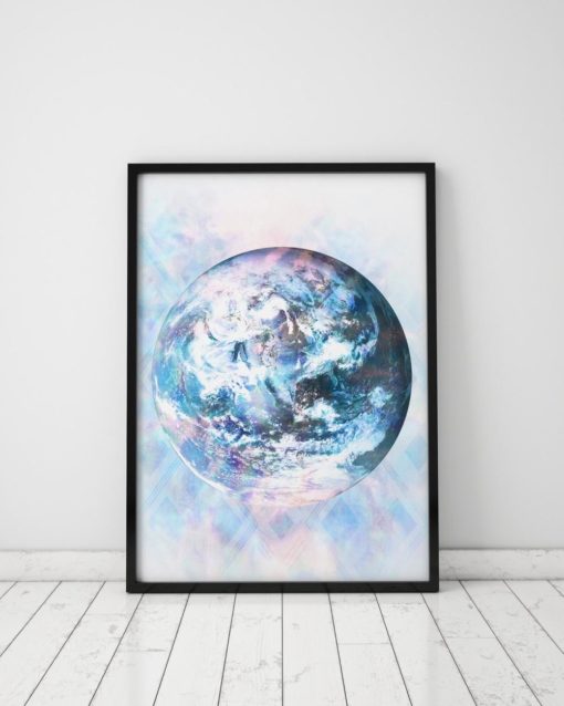 Wall Art Large Poster Earth Print Blue Wall Art Poster Earth Art Blue Prints Earth Day Spiritual Art Blue Art Spiritual Gifts Ethereal Art