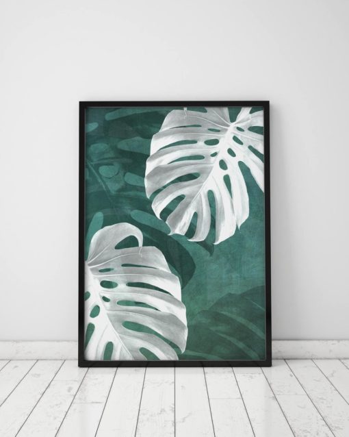 Botanical Print Leaf Print Tropical Leaf Print Leaf Wall Art Tropical Plants Botanical Poster Wall Decor Posters Monstera Leaf Print
