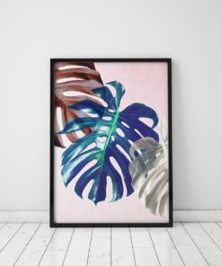 Plant Prints Palm Leaf Tropical Leaf Tropical Decor Pink Prints Tropical Print Monstera Leaf Monstera Plant Monstera Print