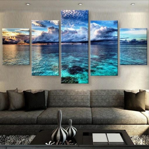 Beach Decor, Beach Wall Art, Nautical Decor, Beach Wall Painting, Seascape Print, Blue Wall Decor, Beach Canvas Print