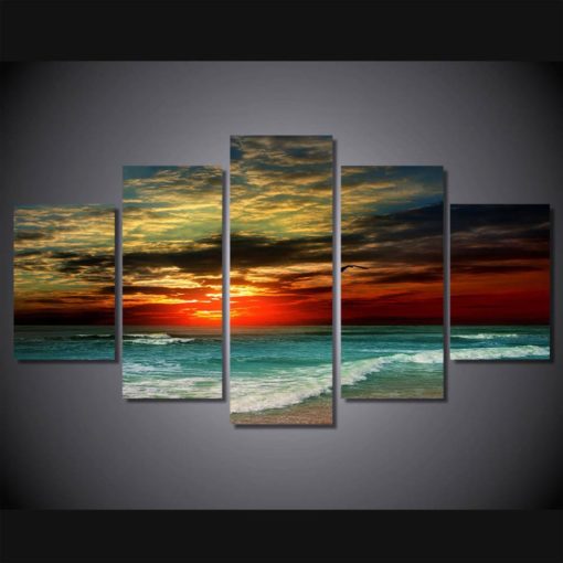 Beach Decor, Sunset Wall art, Beach Sunset Large Canvas, Beach Sunset Canvas Print, Beach Sunset Wall Decor