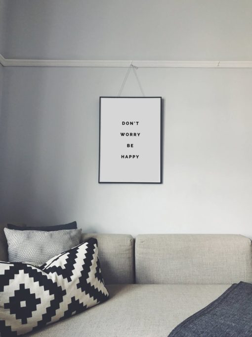 Don't Worry Be Happy / Printable Art / Decor / Wall Art / Poster / Minimalist / Digital Print / Quote Wall Art / Print Quotes / Poster Print