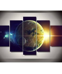 Space Canvas Art, Space Wall Art, Space Planets 5 Piece Canvas Print, Space Wall Decor, Space Wall Poster, Planets Space Canvas Framed