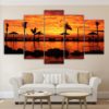 Beach Wall Art, Sunset Canvas Set, Tropical Scenary painting, Multi Panels, Canvas Print, Large Wall Decor, Artwork For Living Room, Office