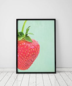Strawberry Art Kitchen Decor Kitchen Wall Decor Strawberry Print Kitchen Art Fruit Print Kitchen Wall Art Prints Tropical Fruit Print