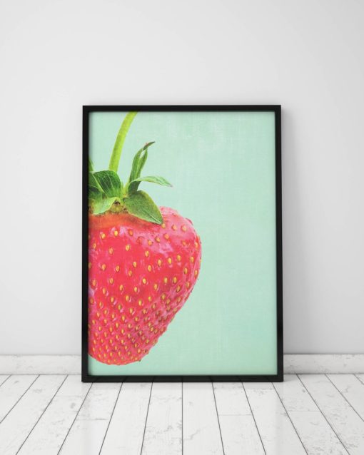 Strawberry Art Kitchen Decor Kitchen Wall Decor Strawberry Print Kitchen Art Fruit Print Kitchen Wall Art Prints Tropical Fruit Print