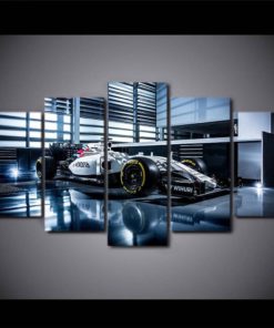 F1 Car Canvas Art, Race Car Wall Art, Large F1 Car 5 Piece Canvas Print, Race Car Wall Decor, Framed