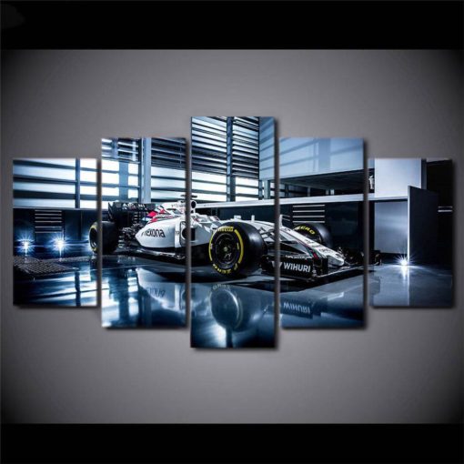 F1 Car Canvas Art, Race Car Wall Art, Large F1 Car 5 Piece Canvas Print, Race Car Wall Decor, Framed