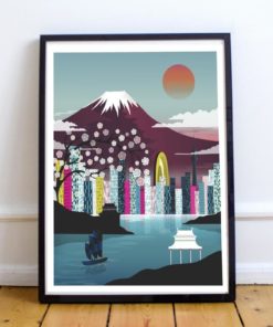 Tokyo Poster | Japan Poster | Tokyo Art | Mount Fuji | Cityscape Wall Art