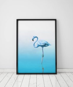 Flamingo Print Blue Wall Art Prints Flamingo Decor Blue Flamingo Wall Art Blue Print Flamingo Gift Blue Decor Flamingo Wall Art Print