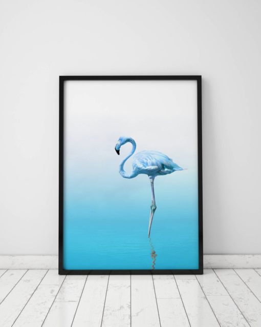 Flamingo Print Blue Wall Art Prints Flamingo Decor Blue Flamingo Wall Art Blue Print Flamingo Gift Blue Decor Flamingo Wall Art Print
