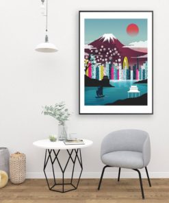 Tokyo Poster | Japan Poster | Tokyo Art | Mount Fuji | Cityscape Wall Art