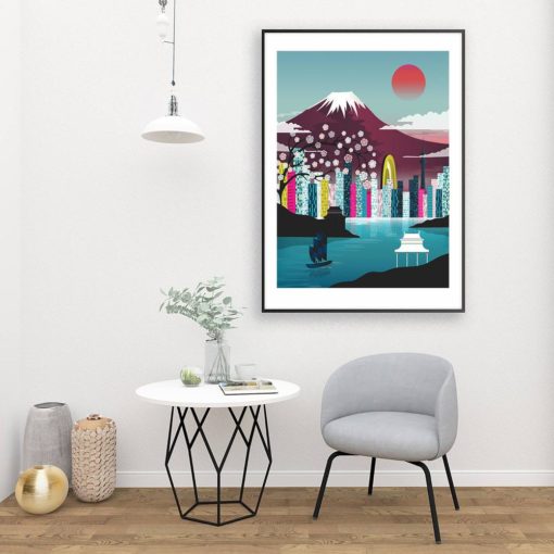 Tokyo Poster | Japan Poster | Tokyo Art | Mount Fuji | Cityscape Wall Art