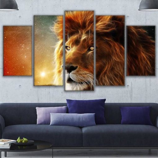Lion Canvas Art, Lion Gaze, Lion Photography, Multi Panels Set, Wall Decor,  Home Decor, Artwork, Framed Canvas Print, Lion Lover Gift