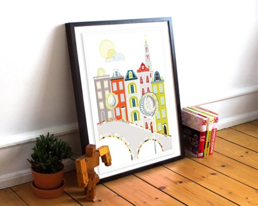 Amsterdam Poster | Skyline Cityscape | Amsterdam Print