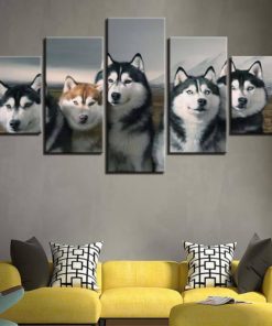Wolf Canvas Art, Wolf Wall Art,Wolves 5 Piece Canvas Print, Wolf Wall Decor, Wolf Wall Canvas Art, Framed