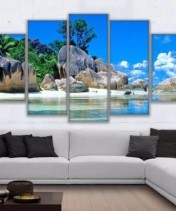 Beach Wall Art, Sea Canvas Set, Ocean Photography, Island Scenary Painting, Multi Panels, Canvas Print, Large Wall Art, Office, Wall Decor