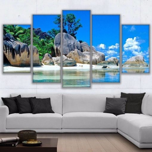 Beach Wall Art, Sea Canvas Set, Ocean Photography, Island Scenary Painting, Multi Panels, Canvas Print, Large Wall Art, Office, Wall Decor