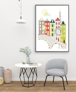 Amsterdam Poster | Amsterdam Print | Cityscape Wall Art | Nursery Decor