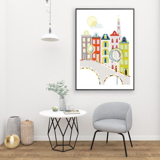 Amsterdam Poster | Amsterdam Print | Cityscape Wall Art | Nursery Decor