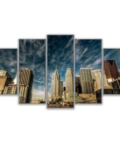 Toronto Wall Art, Toronto Wall Decor, Toronto Canvas Art, Downtown Toronto 5 Piece Canvas Print, Toronto City View Decor, Framed