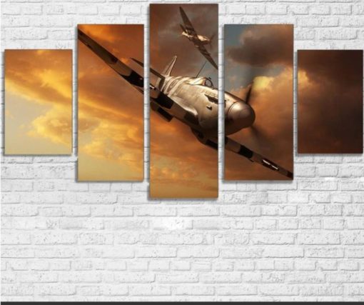 Aircraft Canvas Art, Aircraft Wall Art, Aircraft Wall Decor, Airplane 5 Piece Canvas Print, Airplane Wall Decor, Airplane Wall Art, Framed