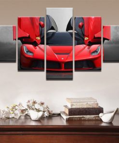 Ferrari Wall Art, Ferrari Wall Decor, Ferrari Painting, Luxury Car 5 Piece Canvas Print, Ferrari Canvas Art, Framed Ferrari Wall Art