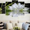 Water Lily Canvas Art, Water Lily Wall Art, stone theraphy Canvas art, Relaxation Wall Decor, Relaxation Wall Art, Framed Floral Canvas Art