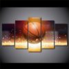 Basketball Wall Art, Basketball Canvas Art, NBA Wall Art, NBA Canvas, Basketball Abstract 5 Piece Canvas Print, Basketball Bedroom Decor