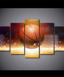 Basketball Wall Art, Basketball Canvas Art, NBA Wall Art, NBA Canvas, Basketball Abstract 5 Piece Canvas Print, Basketball Bedroom Decor