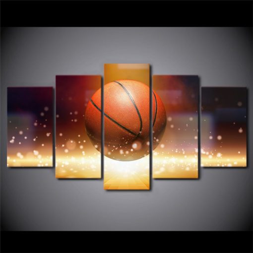 Basketball Wall Art, Basketball Canvas Art, NBA Wall Art, NBA Canvas, Basketball Abstract 5 Piece Canvas Print, Basketball Bedroom Decor