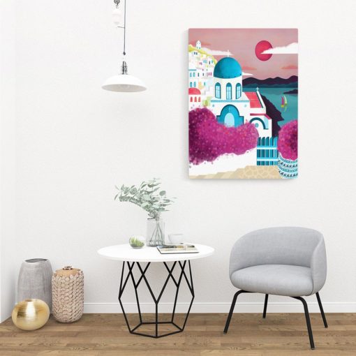Santorini Print | Santorini Wall Art | Canvas Wall Art