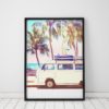 Volkswagen Bus Print Hippy Decor Beach Decor Coastal Wall Art Hippy Van Volkswagen Bus Art Beach print Coastal Decor Summer Vibes Summer Art