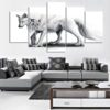 Wolf Wall Art, Wolf Canvas Art, White Wolf 5 piece canvas print, Wolf Wall Decor, Animal Canvas, Wolf Art, Wolf Wall Painting Framed