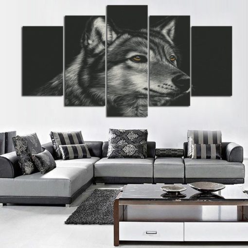 Wolf Canvas Set, Black and White, Canvas Print, Multi Panels Set, Wolf Photography, Modern Wall Decor, Living Room Decor,  Artwork for Home
