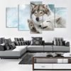 Wolf Wall Art, Wolf Canvas Art, Wolf Pack 5 piece canvas print, Wolf Wall Decor, Animal Wall Art, Wolf Wall Painting Framed, Animal Decor