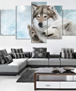 Wolf Wall Art, Wolf Canvas Art, Wolf Pack 5 piece canvas print, Wolf Wall Decor, Animal Wall Art, Wolf Wall Painting Framed, Animal Decor