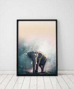 Elephant Print Elephant Gifts Elephant Nursery Decor Green Wall Art Prints Home Decor Elephant Wall Art Teal Wall Art Elephant Wall Decor