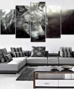 Wolf Wall Art, Wolf Canvas Art, Wolf 5 piece canvas print, Wolf Wall Decor, Wolf Painting Framed